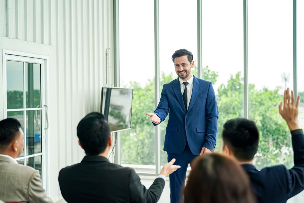 Sales leader giving a presentation